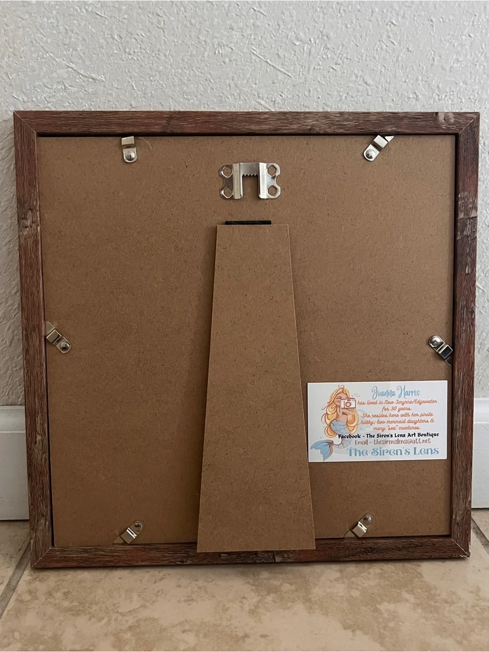 Beach Window Ocean View 16 Layer Paper Wall Art w/ Real Wooden Frame